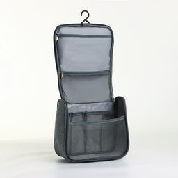 Косметичка-несессер на молнии, с ручкой, цвет серый