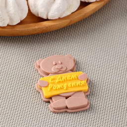 Силиконовая форма Мишка с табличкой, 7,5?6,8 см, 7?5 см, прозрачная - Simaland фото 6