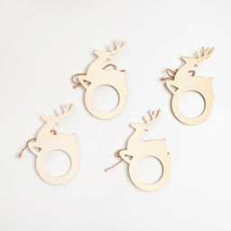 Набор колец для салфеток Олень, 4 шт, 7х11 см, дерево - Доляна фото 4