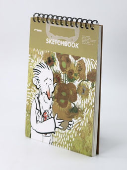 Скетчбук (B5) "Vincent with sunflowers", yellow (18*25) 30 л. 130 г/м
