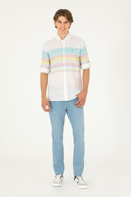 Мужская мятная рубашка с длинным рукавом Неожиданная скидка в корзине - U.s. polo assn фото 4