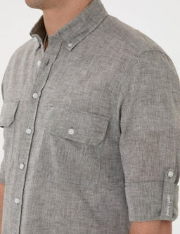 Рубашка Pierre Cardin Regular Fit хаки длинный рукав