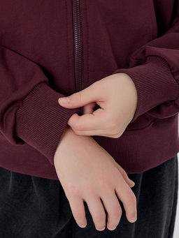 Толстовка для девочек бордовая на молнии - Mark formelle фото 5