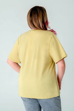 Арт. 3-1154 Футболка женская 50-58 (5 шт) Цвет:горчичный - Калинка фото 12