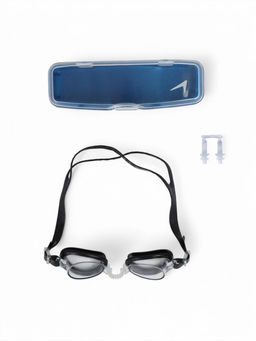 Очки для плавания детские ONLYTOP, беруши, цвет чёрный