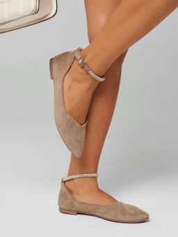 Балетки жен., бежевые, рем, э/з