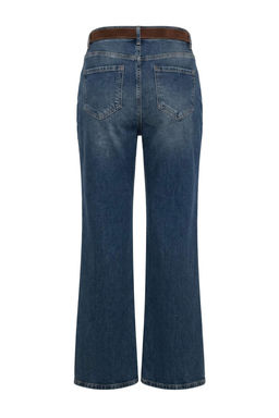 Koyu Mavi Az Esnek Normal Bel Flare Bootcut Jeans TWOAW27JE00141 - Trendyolmilla фото 3