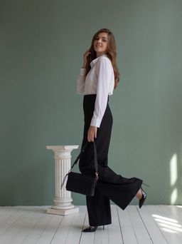 широкие брюки, расклешенные от пояса к низу - Трика фото 4