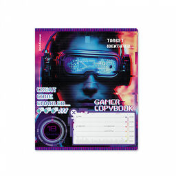 Цена за 10 шт. Тетрадь школьная ученическая ErichKrause Cyber Game, 18 листов, линейка (в плёнке по 10 шт.)_MIX-PACK  фото 6