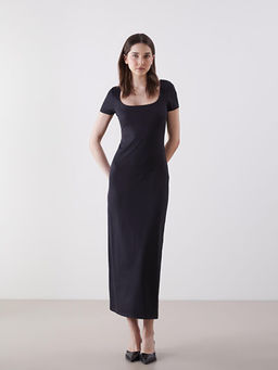 Kare Yaka Bodycon Elbise