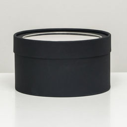 Подарочная коробка круглая Black чёрная, завальцованная с окном, 18?10 см - UPAK LAND фото 2