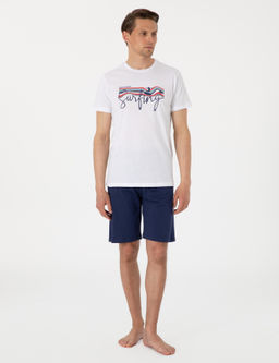 Beyaz K_sakol _ortlu Pijama Tak_m_ - Pierre cardin фото 4