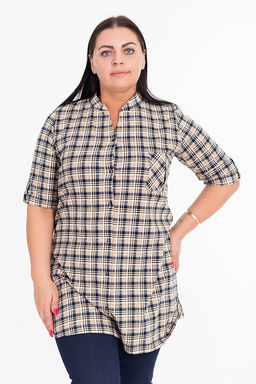 Рубашка М320117з коричневый - Елена фото 2