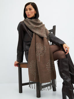 в составе ШЕРСТЬ и КАШЕМИР Большой, мягкий, теплый однотонный двусторонний палантин. - Tantino фото 12