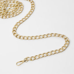 Цена за 2 шт. Цепочка для сумки, с карабинами, металлическая, плоская, 18×13 мм, 120 см, цвет золотой