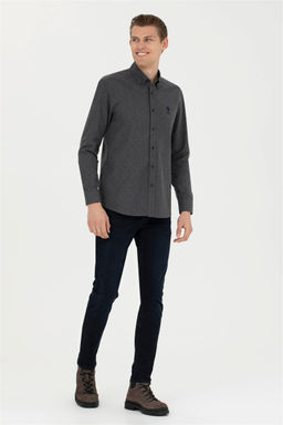 Мужская темно-синяя рубашка с длинным рукавом - U.s. polo assn фото 4