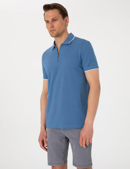 Koyu Mavi Slim Fit Polo Yaka Ti__rt - Pierre cardin фото 3