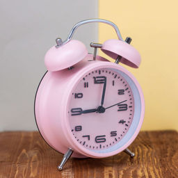 Часы-будильник "Numeral black", pink