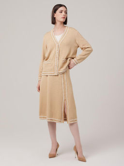 Кардиган женский 1231154001 beige/white - Eleganzza фото 3