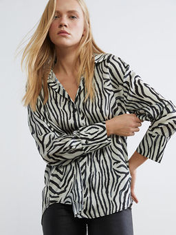 Zebra Desenli Kad?n G?mlek