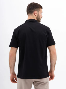 Джемпер мужской с воротником поло короткий рукав GREG G144-PO1246T-SAS5111 (черный)