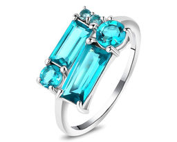 Кольцо, аквамарин выращ., Мартина