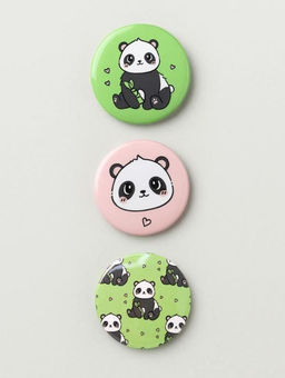Набор значков 3 шт. iLikeGift Аниме Panda