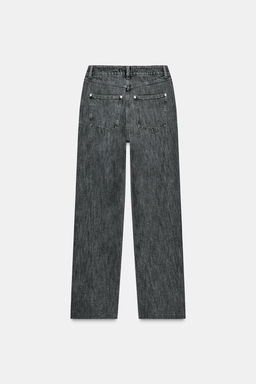 JEANS Z1975 STRAIGHT TIRO ALTO CINTURA CRUZADA / Gris oscuro - Zara фото 8