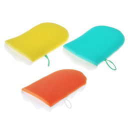 Губка-рукавичка банная для тела "Нежность" 21х14х2см, профилированная, пенополиуретан, плотность 16кг/м3 (Россия)