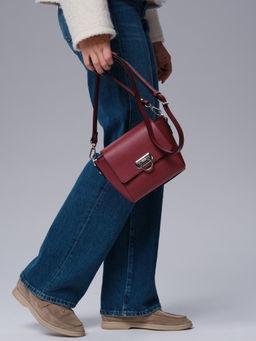 Сумка кожаная кросс-боди Azaro 3520 вишневый