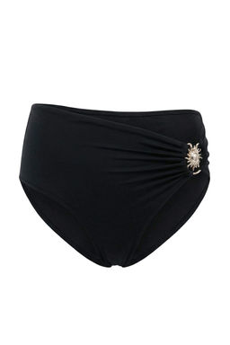 Siyah Aksesuarl? Yuksek Bel Regular Bikini Alt? TBESS26BA00009