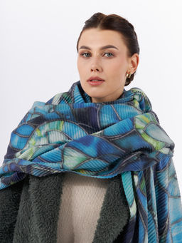 Большой, мягкий, тонкий и очень нежный двусторонний палантин с рисунком - Tantino фото 3