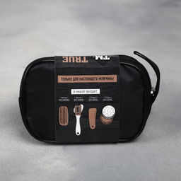 Подарочный набор дорожный для обуви True man, щётка 2 шт., губка, лопатка