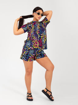 Костюм женский кулирка с шортами САФАРИ ЛЕО РОЗОВЫЙ - Домтрик фото 2