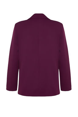Koyu Mor Regular Astar Detayl? Dokuma Blazer Ceket TWOAW20CE0316