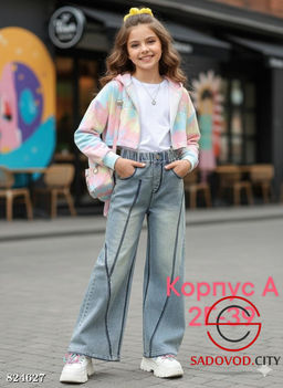 Джинсы для девочки на резинке