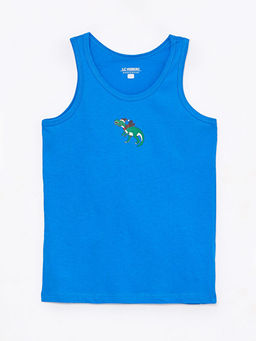 Bisiklet Yaka Bask?l? Pamuklu Erkek ?ocuk Atlet 2li - Waikiki фото 2