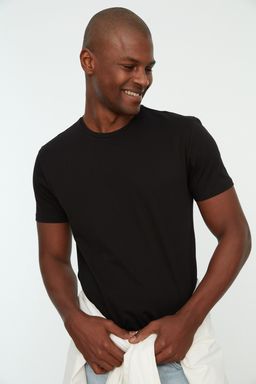 TRENDYOL MAN Siyah Slim/Dar Kesim Basic %100 Pamuklu 2li Paket Bisiklet Yaka K?sa Kollu T-Shirt TMNSS19BO0071 - Trendyolmilla фото 10