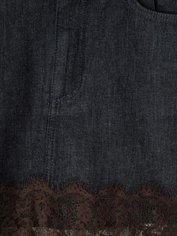 Dar Fit Dantel Detayl? Mini Jean Etek