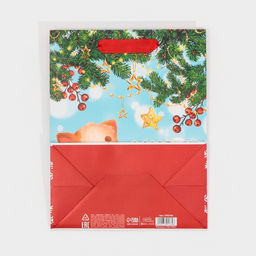 Пакет подарочный новогодний ламинированный «Котёнок», MS 18 х 23 х 10 см
