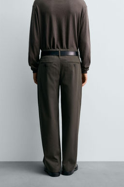 COTTON-VISCOSE PLEATED TROUSERS - Zara фото 3