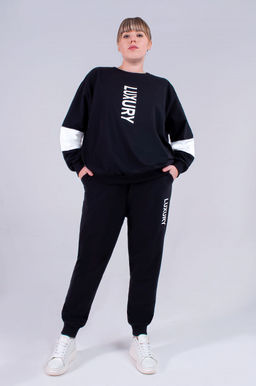 Арт. 2308 Костюм с брюками женский 50-58 (5 шт) Цвет:верх-черный, белый, низ- черный - Калинка фото 7