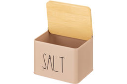 Емкость для хранения 1,5 л 14*11*11 см SALT с деревянной крышкой, бежевая - Elan gallery фото 7