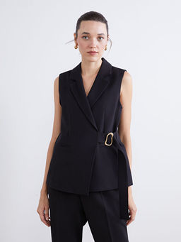 Kruvaze Yaka Kad?n Klasik Yelek