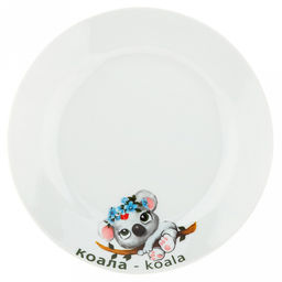 Тарелка мелкая фарфоровая Умняша. Коала д175мм, h20мм, форма Идиллия (Беларусь)