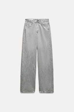 DENIM-EFFECT WIDE-LEG FLOWING TROUSERS - Zara фото 7