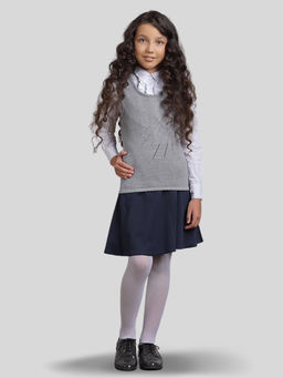 Жилет для девочек 7066. 5003 св.серый