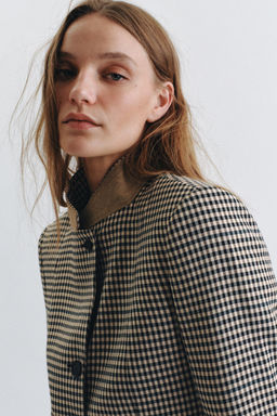 BLAZER CUADROS CUELLO COMBINADO ZW COLLECTION / Marr?n - Zara фото 2
