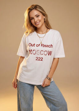 K13506 Футболка OVER SIZE (хлопок) БЕЛЫЙ