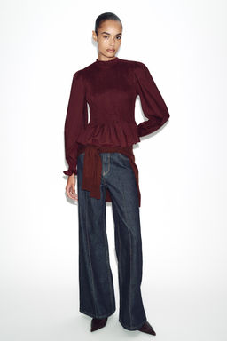 CAMISA NIDO DE ABEJA / Burgundy